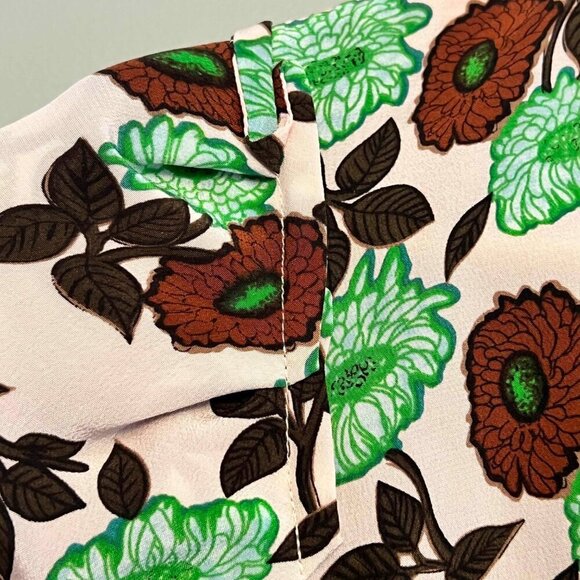 NWT Sandro Antropique Petale Floral Dress, Pink/Green/Brown, 100% Silk, Size 4/6 - Picture 9 of 11